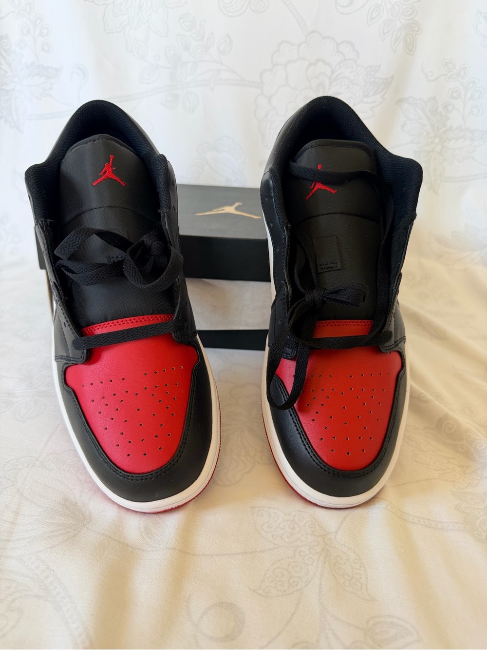 Nike Air Jordan Low Top Sneakers in Black and Red Size 12 New